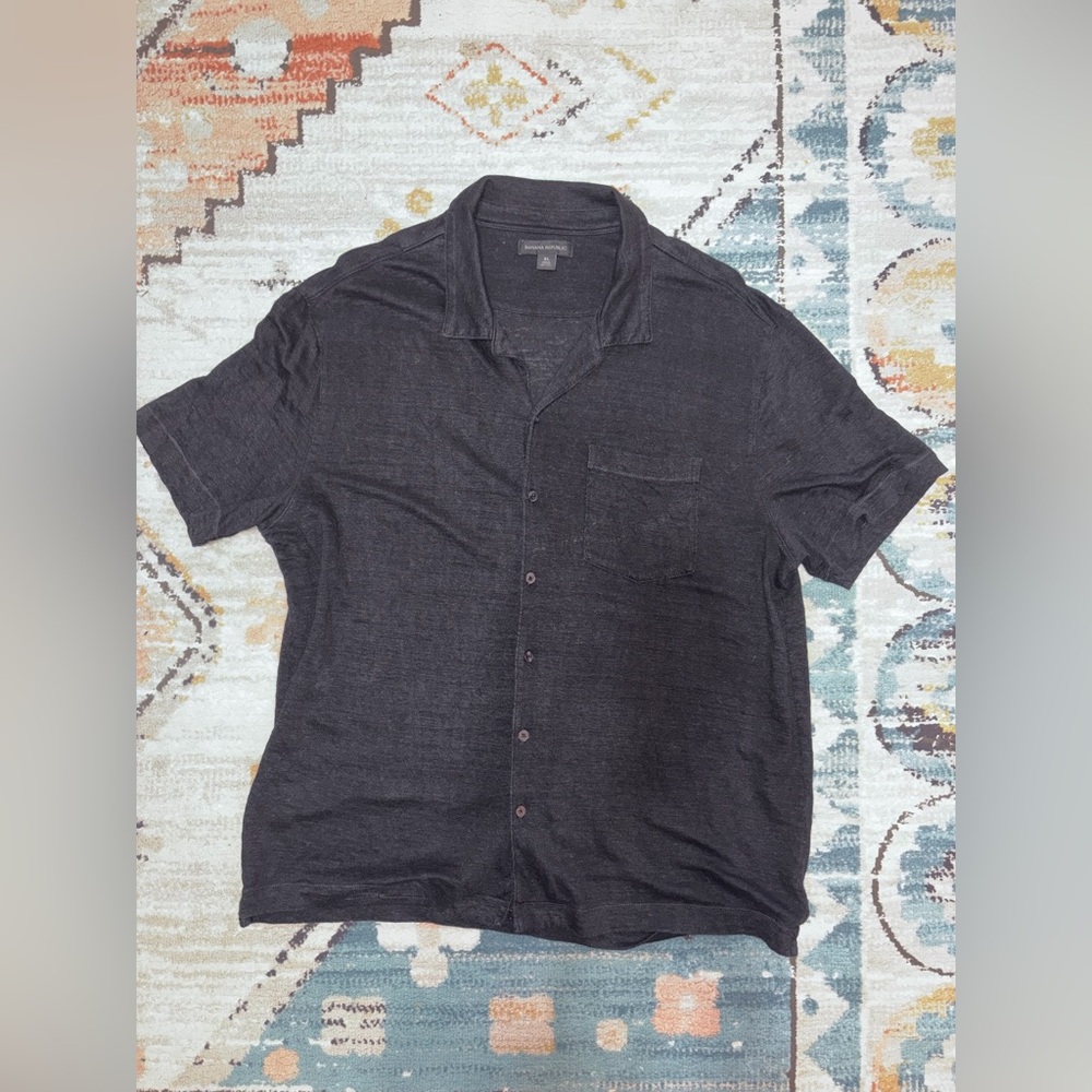 Men's Black Banana Republic Linen button up shirt